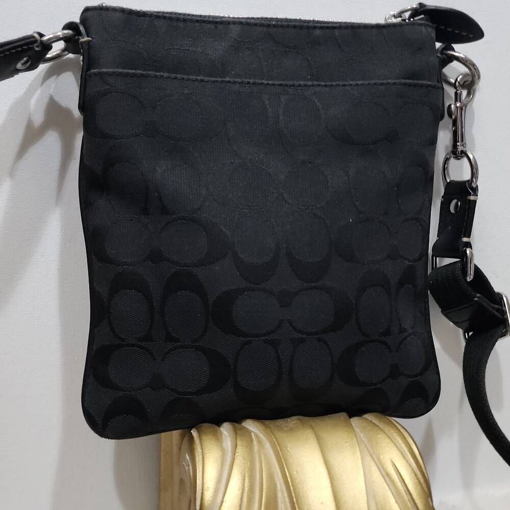 Coach Penelope Signature crossbody Black Canvas - Picture 7 of 11